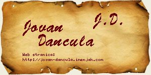 Jovan Dančula vizit kartica